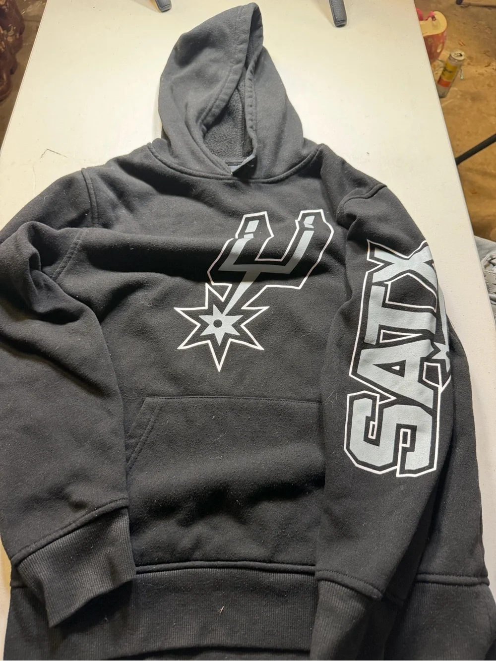 NBA San Antonio Spurs Black Pullover Hoodie with Chest Logo